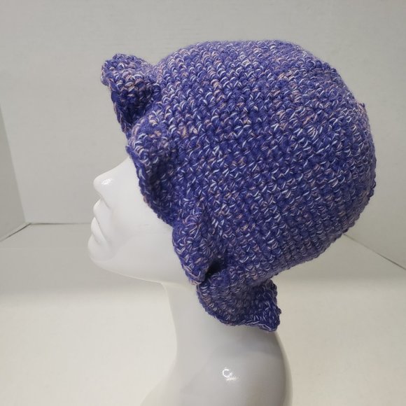 Women Purple Multicolor Crochet Handmade Wavy Cute Bucket Hat Beanie New - Picture 5 of 11